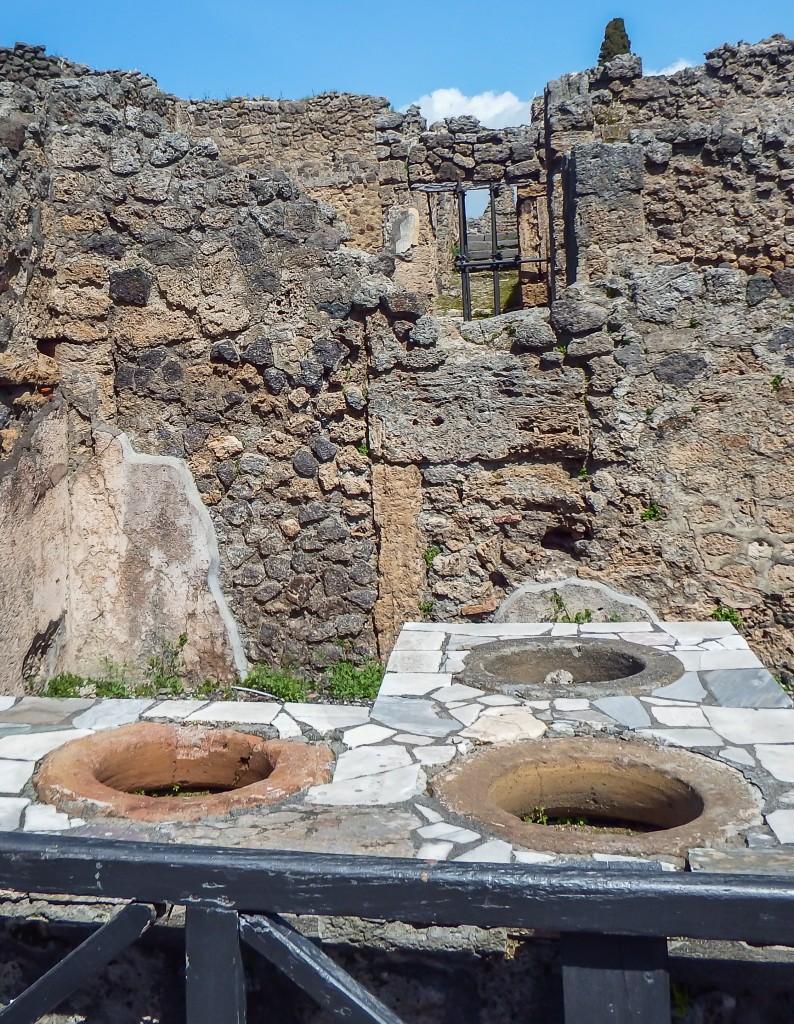 The ruins of a fast food restaurant in Pompeii in southern Italy