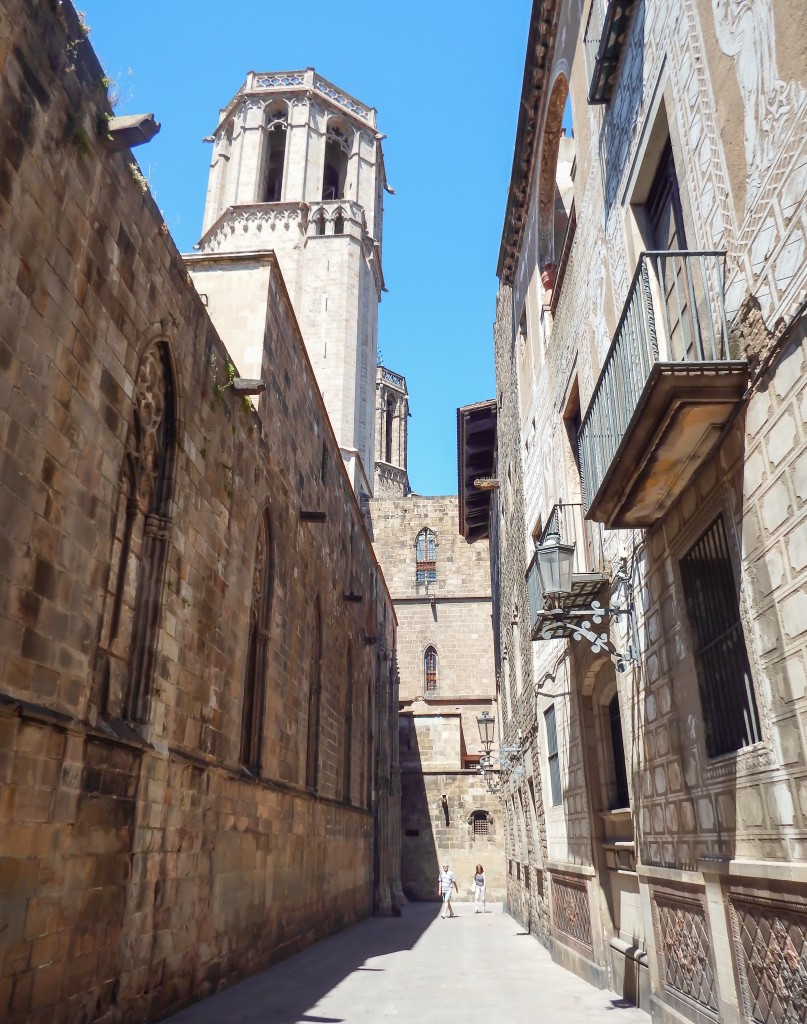 A cathedral in the gothic quarter of Barcelona, Spain