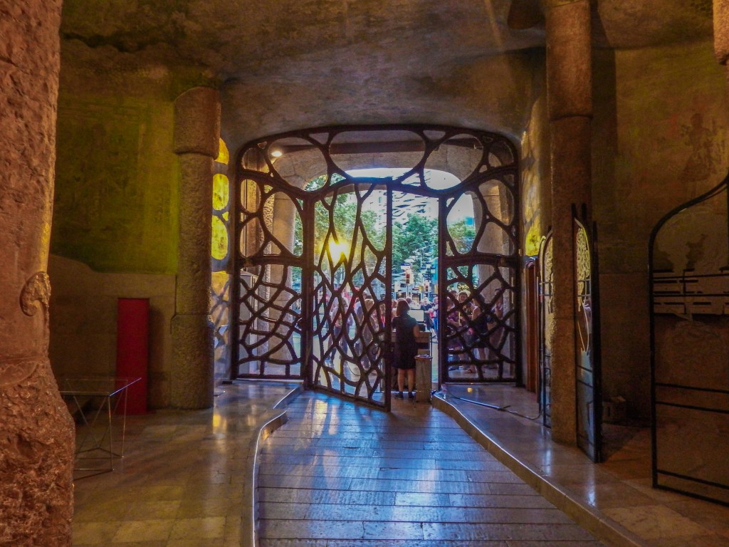 The butterfly entrance to Antoni Gaudí's Casa Mila (aka La Pedrera) in Barcelona, Spain