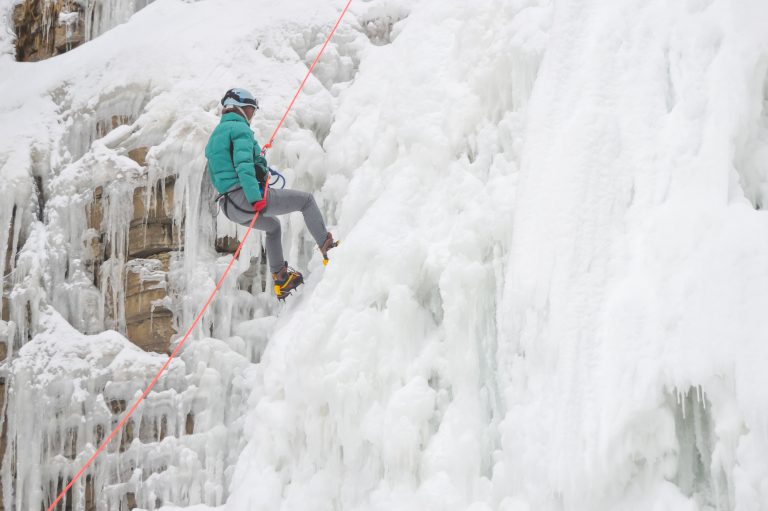 Ice Canyoning in quebec city, canada | rappelling down a frozen waterfall | What is ice canyoning, canada adventure activities, winter adventures