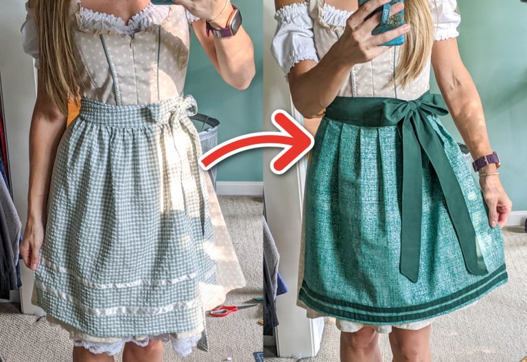 12 Super Easy Ways to Upgrade a Cheap Dirndl for Oktoberfest: Simple Oktoberfest Outfit Hacks; What to wear for Oktoberfest, how to upgrade your dirndl; DIY Oktoberfest outfit for women; upgrade your dirndl apron, blouse, and more.